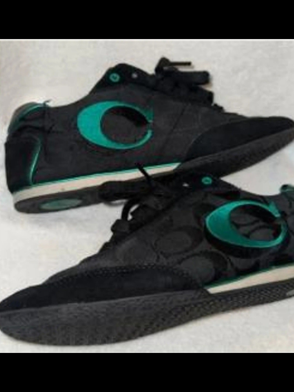 Coach Black Sneakers with Teal Lining